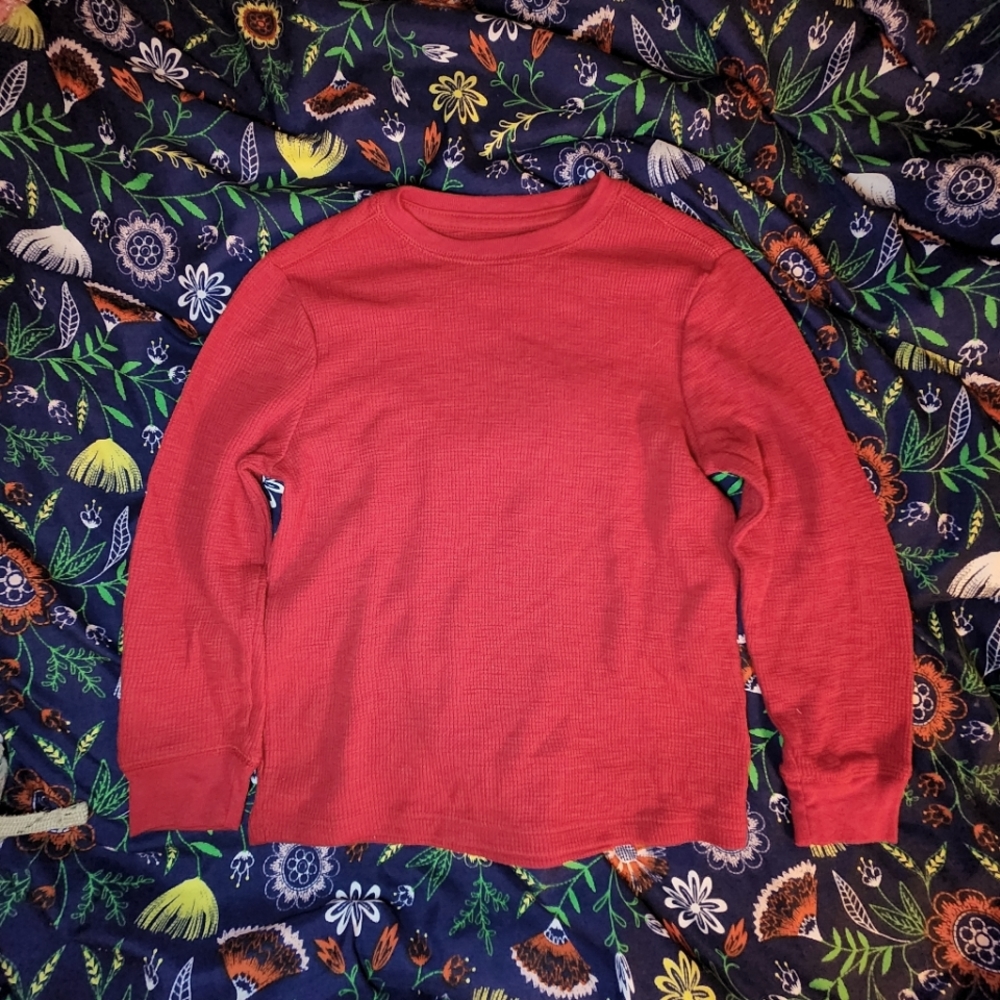 Cat & Jack Long Sleeve Red Thermal Shirt | Boys Size XS 4/5